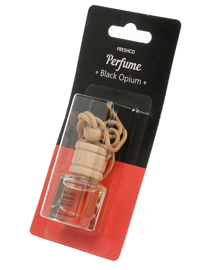 Ароматизатор в машину подвесной, бочонок, Freshco, Perfume Black Opium, AR1FP001