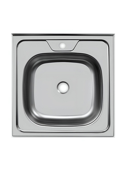 Мойка кухонная накладная, Ukinox, нержавеющая сталь, 500х500х120 мм, ECO500.500