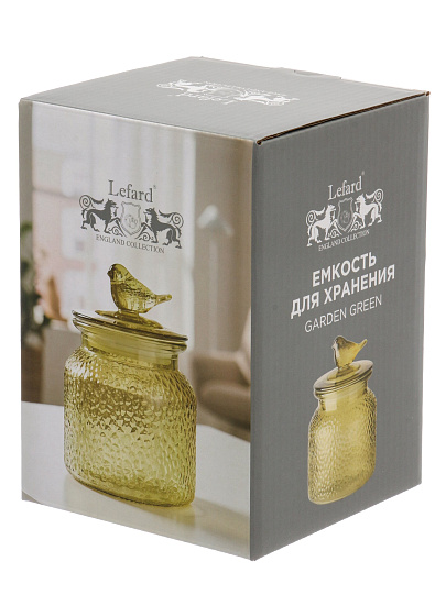 Банка для сыпучих продуктов, стекло, 0.65 л, с крышкой, Lefard, Garden Green, 172-185