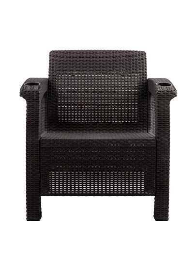 Кресло полипропилен, Альтернатива, Ротанг-плюс, 79х70х73 см, мокко, 106 кг, М8839