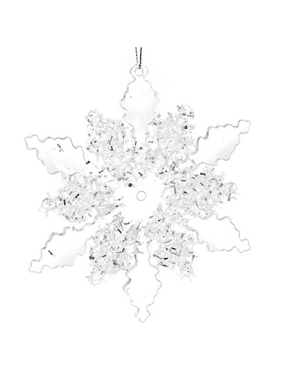 Елочное украшение Снежинка, прозрачное, 13 см, SYYKLB-1822304