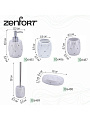 Дозатор для жидкого мыла, Zenfort, Ампир, полирезина, 8.5х8.5х15.6 см, 600 мл, белый - фото 2