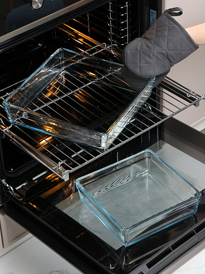 Форма для запекания стекло, 2 шт, прямоугольная, 22.7 см, 28.7 см, Borcam, 159129