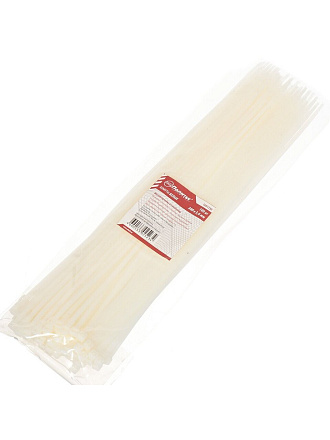 Хомут стяжной кабельный, 3.6х300 мм, нейлон, 100 шт, белый, Политех, 3201330