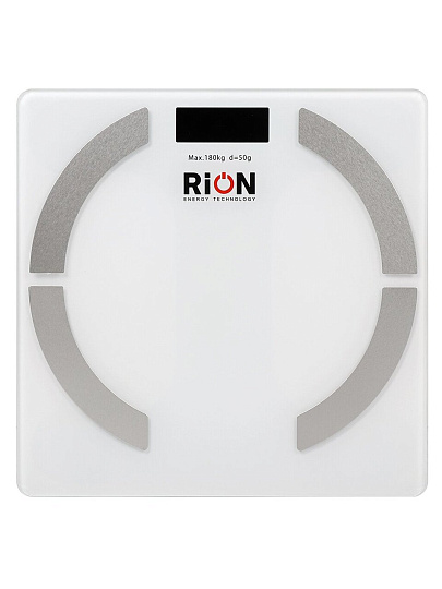 Весы напольные электронные, Rion, Baobo-3W, стекло, до 180 кг, Bluetooth, LCD-дисплей, белые