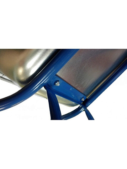 Тачка строительная одноколесная, сталь, 250 кг, 110 л, 0.7 мм, втулка D16 мм, D12, 4.80/4.00х8, голубая, Мастер Инструмент