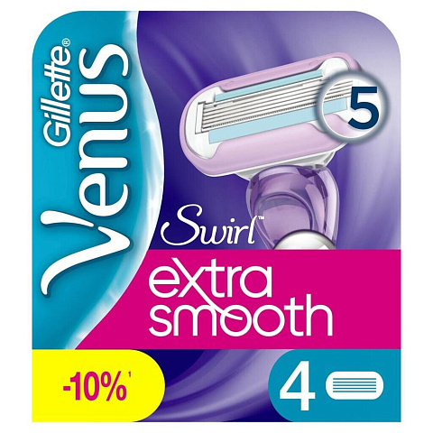 Сменные кассеты для бритв Venus, Swirl, для женщин, 4 шт