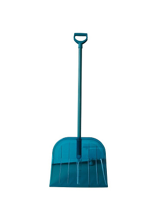 Лопата для снега поликарбонат, 440х380 мм, черенок металлический, тулейка 32 мм, бирюзовая, №3