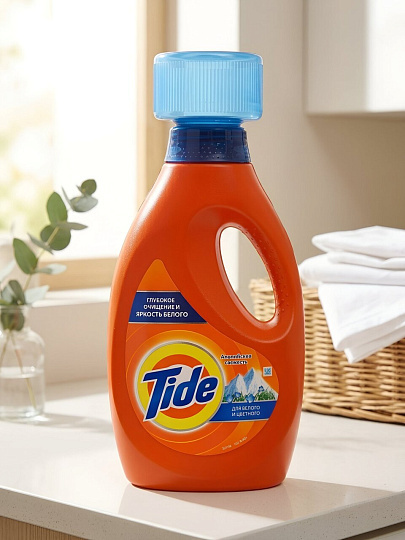 Гель для стирки Tide, 1 л, для белого белья, Альпийская свежесть