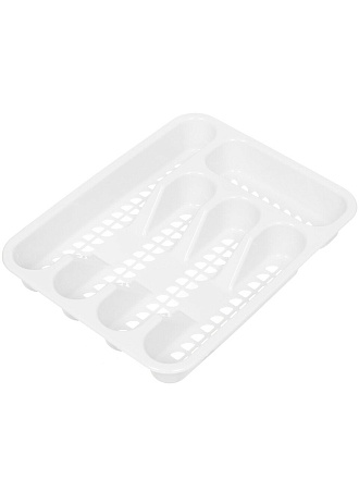 Лоток для столовых приборов сетчатый, 26.3х5х33.2 см, белый, Idea, М 1142