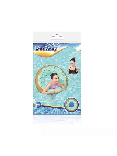 Круг надувной 91 см, Bestway, Sweet Donut, 10 лет, 36 300