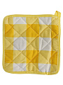 Прихватка 18х18 см, 100% хлопок, желтая клетка, Узб-н - фото 2