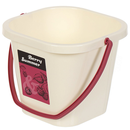 Ведро пластик, 2.4 л, в ассортименте, хозяйственное, Spin&amp;Clean, Berry Summer, SC1111
