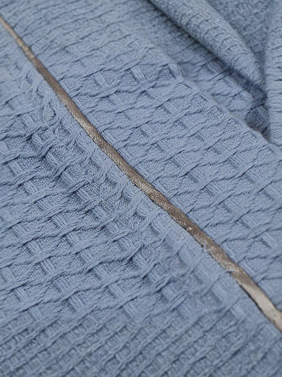 Халат унисекс, вафельный, 100% хлопок, голубой, L-XL, 48-50, Barkas, AI-0106015
