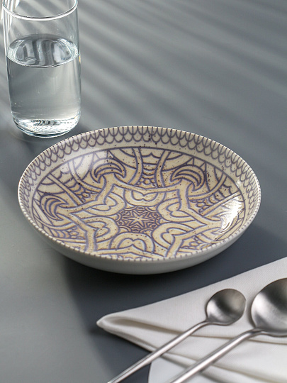 Тарелка суповая, фарфор, 20.5 см, 0.7 л, круглая, Универсал Корица, Добрушский фарфоровый завод, 4С1284Ф34