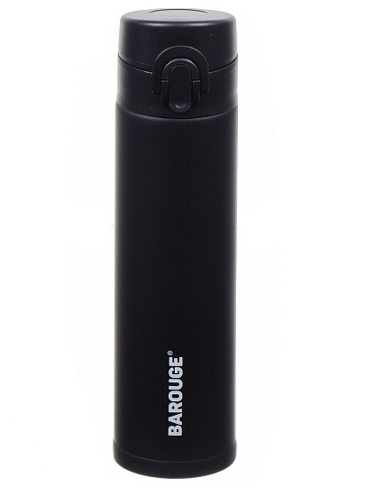 Термобутылка нержавеющая сталь, 350 мл, Barouge, колба нержавеющая сталь, черная, BT-134