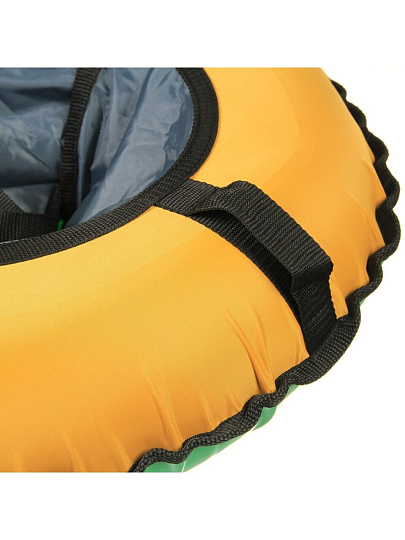 Санки-ватрушка Эконом, 60 см, 50 кг, с буксировочным тросом, с ручками, желтый с серым, УВ-экк-0,6_ж.с.