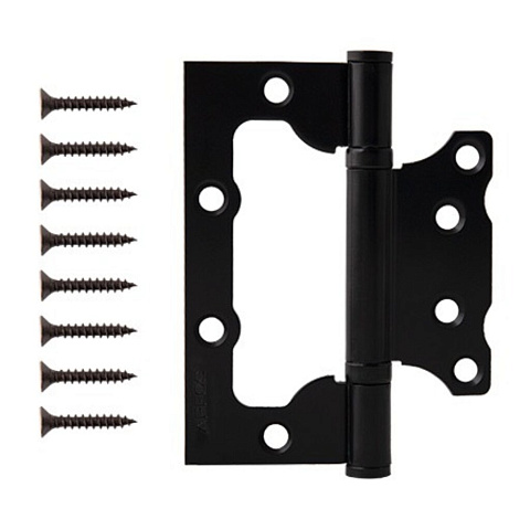Петля накладная для деревянных дверей, Apecs, 100х75х2.5 мм, B2-Steel-BLM, 30751, черный матовая