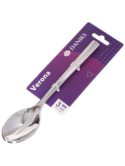 Ложка нержавеющая сталь, 3 предмета, столовая, Daniks, Verona