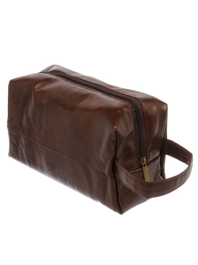 Косметичка экокожа, коричневая, 28Х11.5Х13см, A080050