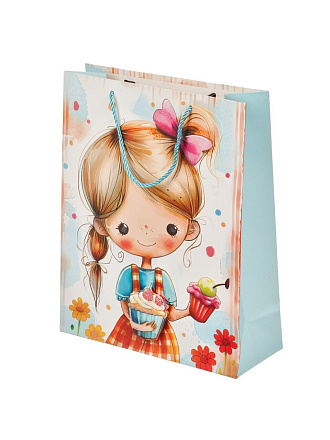 Пакет подарочный бумага, 32х10х26 см, Для хорошей девчонки, Y4-9775