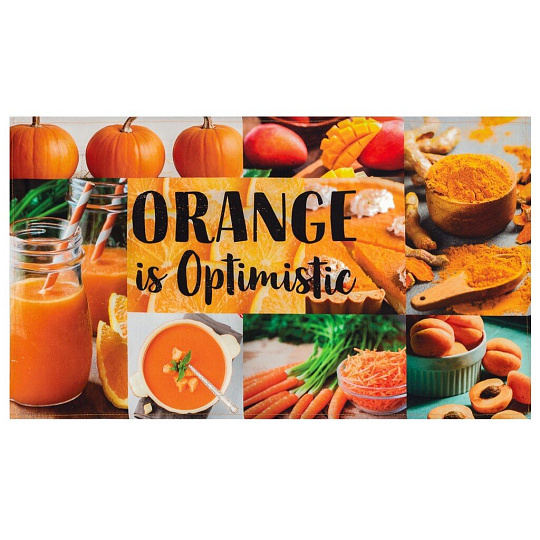 Полотенце кухонное 40х73 см, 190 г/м2, 100% хлопок, саржа, Этель, оранжевое, Россия, 4136490