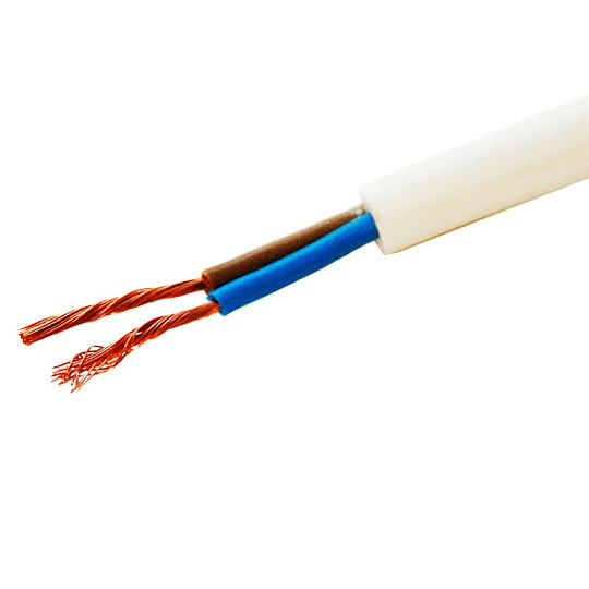 Кабель ПВС, 2х1.5 мм², 5 м, медь, гибкий, ГОСТ, белый, TDM Electric, SQ0118-0003