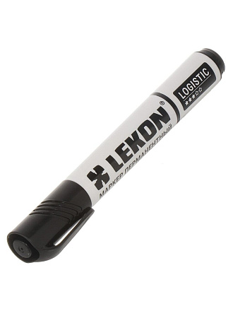 Маркер красящий по картону, металлу, пластику, стеклу, пластик, черный, Lekon, Logistic, 012183
