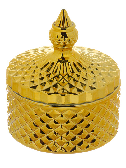 Свеча воск, в стеклянной банке, 8х10 см, 100гр, золото, Шейх