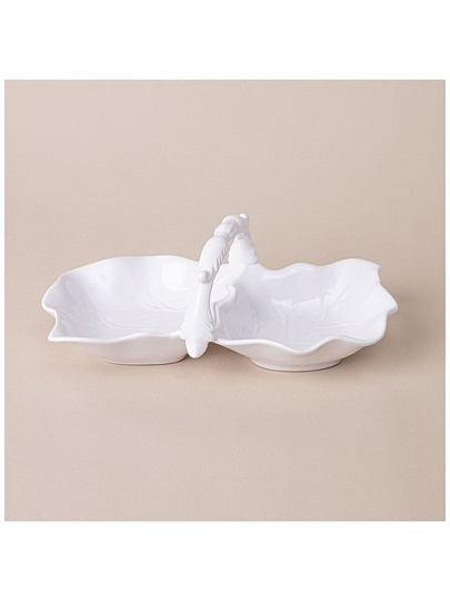 Менажница керам, 25х13х9.5 см, 2 секц, с ручкой, Lefard, София, 763-094