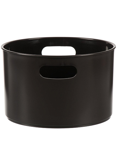 Корзина для хранения, 2.9 л, 19.3х19.3х12.1 см, круглая, пластик, базальт, Berossi, Agraba, АС 40881000