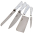 Набор ножей 8 предметов, с подставкой, Белый гранит, Y4-5461 - фото 4