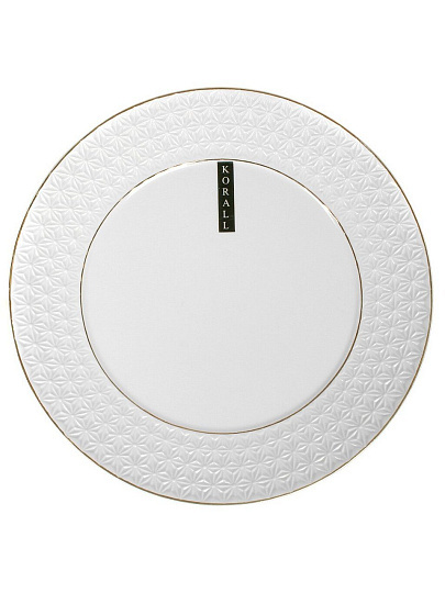 Блюдо керамика, круглое, 25 см, белое, Снежная королева, Korall, CS/S228826-A