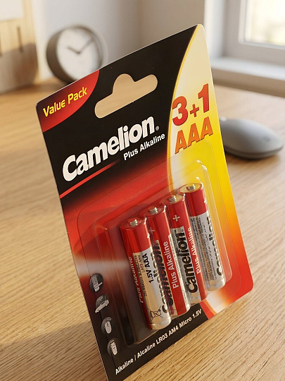 Батарейка Camelion, ААА (LR03-BP), Alkaline Plus, алкалиновая, 1.5 В, блистер, 4 шт, 3+1, 15544