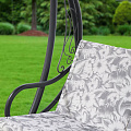 Качели садовые трехместные Green Days веточки на сером, с москитной сеткой, до 250 кг - фото 7