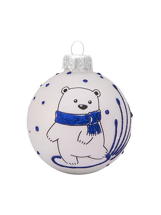 Елочный шар Веселый медвежонок, 6.5 см, в подарочной упаковке, КУ-65-224178/1