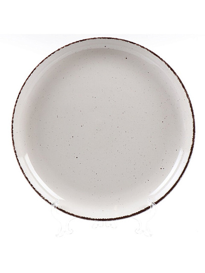 Тарелка обеденная, керамика, 26 см, круглая, White Fusion, Daniks, белая