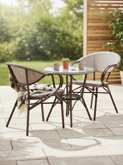 Мебель садовая стол, 60х60х58 см, 2 стула, 60х56х80 см, C010207