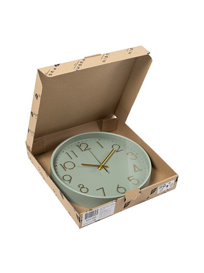 Часы настенные, кварцевые, 30 см, корпус оливковый, круглые, Рубин, Классика, 3017-003