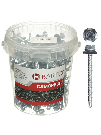 Саморез кровельный, диаметр 4.8х70 мм, 100 шт, оцинкованный, банка, Bartex