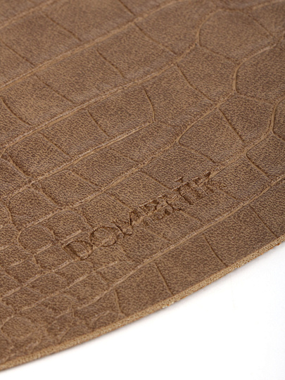 Салфетка декоративная ПВХ, пробковое дерево, 38х38 см, круглая, коричневая, Domenik, Croco, DMP14