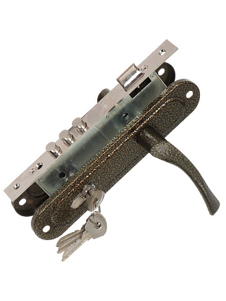 Замок врезной Зенит, ЗВ4-85.3, БП-00009162, ручка в комплекте, цилиндровый, бронзовый