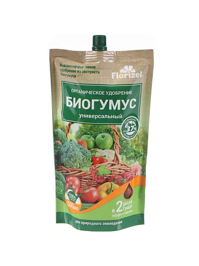 Удобрение Биогумус, универсальное, гель, 500 мл, Florizel