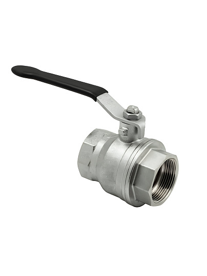 Кран для воды, 1/2", г-г, латунь, ручка-рычаг, никель, ГОСТ, PN40, RTP