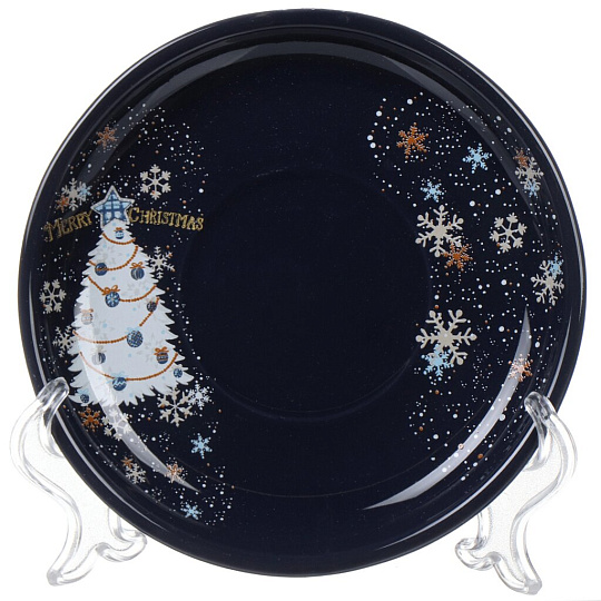 Чайная пара доломит, 2 предмета, на 1 персону, 220 мл, Daniks, Зимняя сказка, подарочная упаковка, синяя