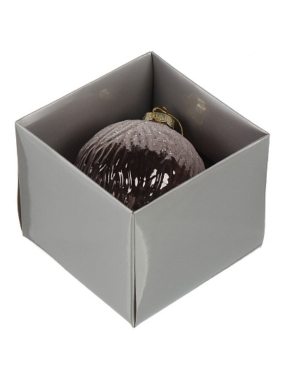 Елочный шар Иней, сиреневый, 10 см, стекло, XF24-SC009