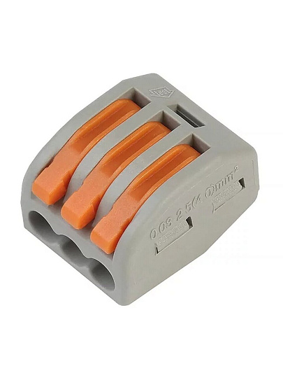 Клемма монтажная, 3 отверстия, с рычагами, 12 шт, Smartbuy, SBE-cwcc-3-rp