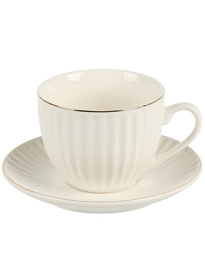 Набор чайный фарфор, 12 предметов, на 6 персон, 230 мл, ТМ Глория, Bonjart, 812-0112, подарочная упаковка