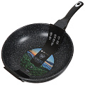 Сковорода алюминий, 30 см, антипригарное покрытие, Daniks, Олимп Гранит, черная, индукция, WOK309-BLM-IND