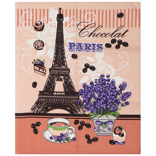 Полотенце кухонное вафельное, 45х60 см, 100% хлопок, Текстильная лавка, Париж, Россия, 1589/1